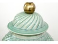 Vintage Paul Hanson Spiral Fluted Celadon Glazed Lidded Baluster Jar Mounted As A Table Lamp