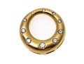 14k Yellow Gold Contemporary Diamond Circle Pendant