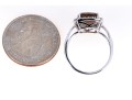 Contemporary 10K White Gold And Smoky Quartz Ring, Size 7+