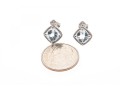 10k White Gold Checkerboard Cut Aquamarine Stud Earrings, App. 1.52 TCW