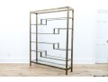 Vintage Mid-Century Modern Brass And Glass Display Etagere