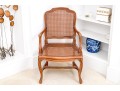 Classic Louis XV Style Fruitwood Fauteuil With Cane Seat And Seat Back