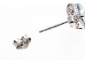 10k White Gold Checkerboard Cut Aquamarine Stud Earrings, App. 1.52 TCW