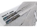 Geoerg Jensen Sterling Silver Mounted Carving Set- Large Scroll Saga 22