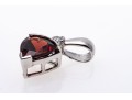 14k White Gold Trillion Garnet And Diamond Pendant