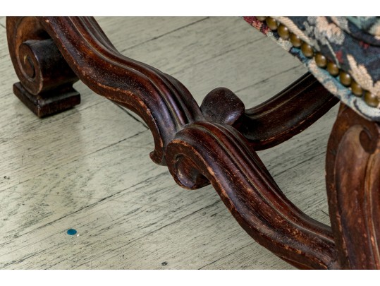 French Louis XIV Style Upholstered Bench