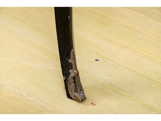 Elegant Louis XV Style Black Lacquered Writing Desk