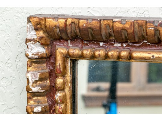 Antique Gilt Gesso And Wood Framed Mirror