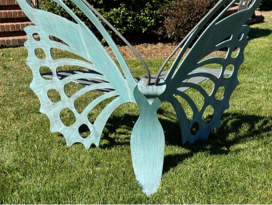 Cricket Forge Sculptural Butterfly Bench (Retail $3,699)