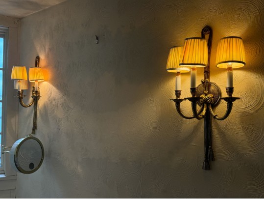 Pair Of French Louis XVI Style Gilt Brass Wall Sconces