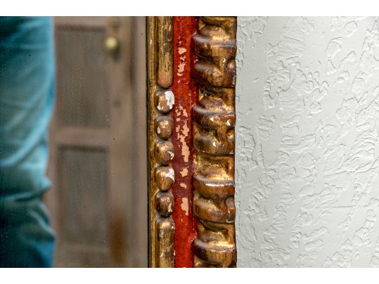 Antique Gilt Gesso And Wood Framed Mirror