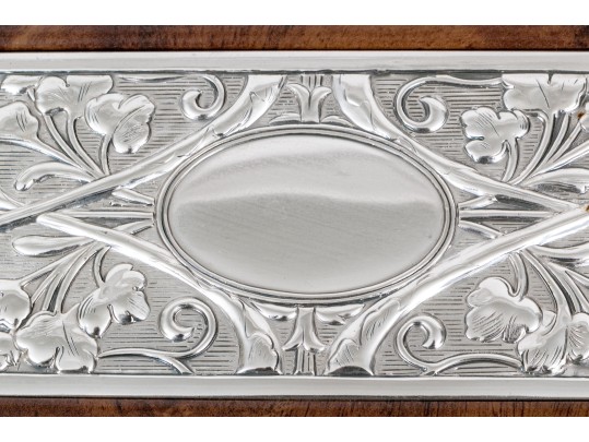 Hazorfim Sterling Silver Inlaid Burled Tea Box