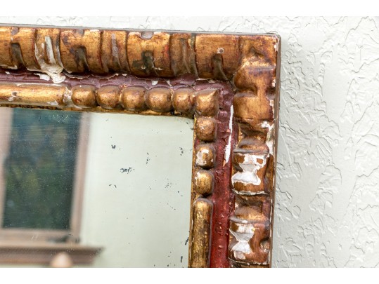 Antique Gilt Gesso And Wood Framed Mirror