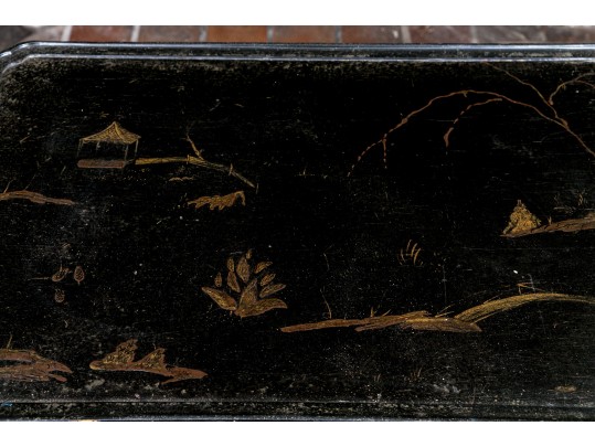 20th C. Chinoiserie Lacquered Tray Top Table