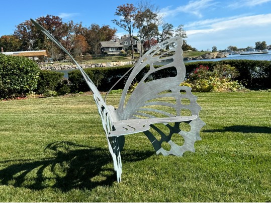 Cricket Forge Sculptural Butterfly Bench (Retail $3,699)