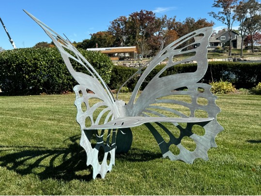 Cricket Forge Sculptural Butterfly Bench (Retail $3,699)