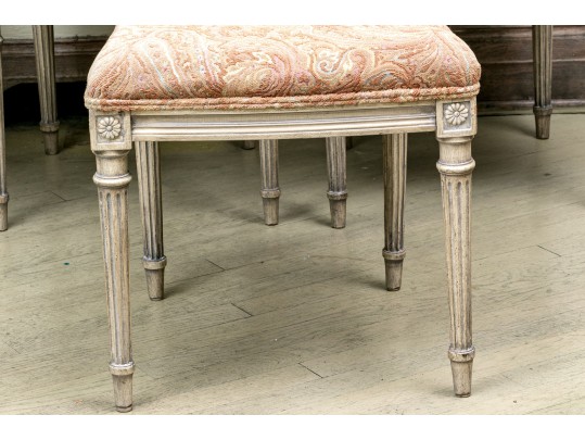 Set Of Four Louis XVI Style Upholstered Side Chairs
