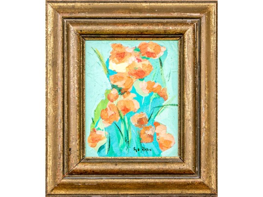 Syd Rabin Signed Oil On Board Diminutive Floral Still Life