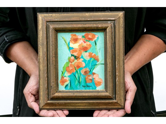 Syd Rabin Signed Oil On Board Diminutive Floral Still Life