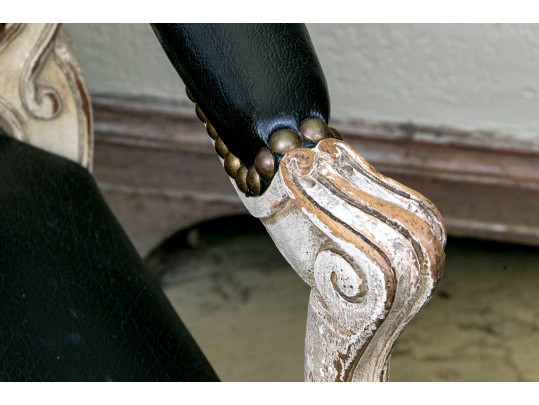 Pair Of Yale Burge Quality Leather Upholstered Fauteuils