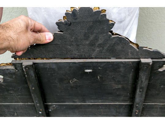 Lavish Dutch Style Brass And Carved Wood Mirror