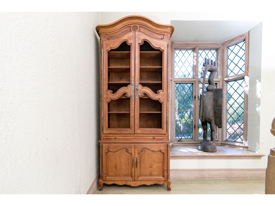 French Country Carved Fruitwood Bookcase