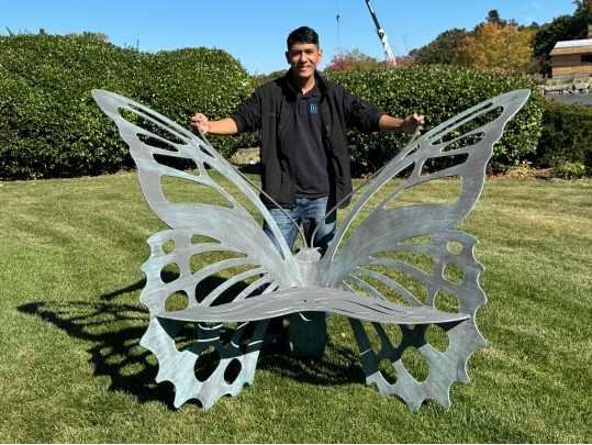 Cricket Forge Sculptural Butterfly Bench (Retail $3,699)