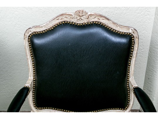 Pair Of Yale Burge Quality Leather Upholstered Fauteuils