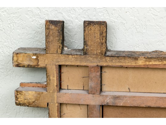 Antique Faux Bois Hand Carved And Gold Leaf Wall Mirror 