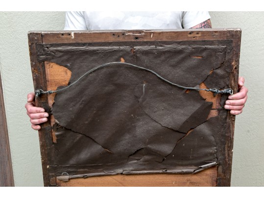 Antique Gilt Gesso And Wood Framed Mirror