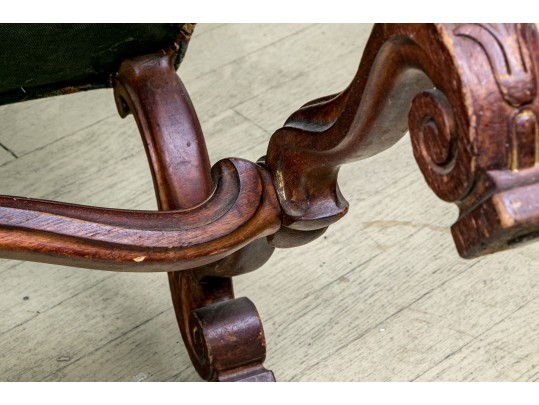 French Louis XIV Style Upholstered Bench