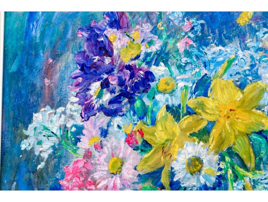 William Malherbe (French, 1884-1951) Oil On Canvas Floral Still Life