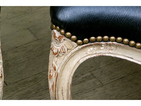 Pair Of Yale Burge Quality Leather Upholstered Fauteuils