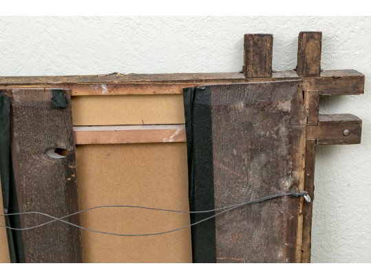 Antique Faux Bois Hand Carved And Gold Leaf Wall Mirror 