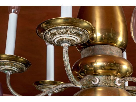 Vintage Brass Eighteen Light Chandelier