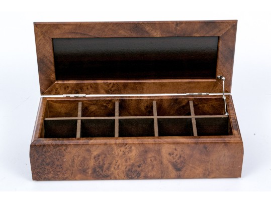 Hazorfim Sterling Silver Inlaid Burled Tea Box