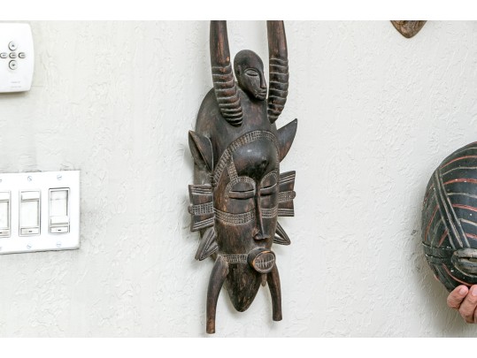 Collection Of Six African Carved Tribal Masks