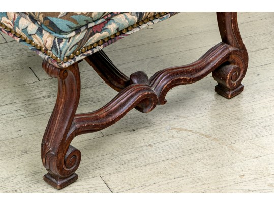 French Louis XIV Style Upholstered Bench