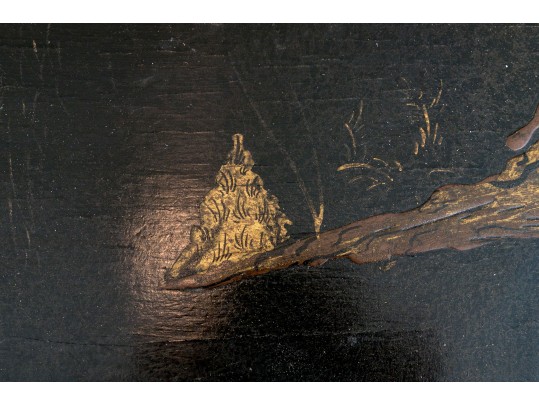 20th C. Chinoiserie Lacquered Tray Top Table