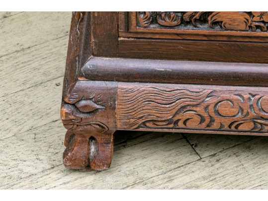 Ornate Carved Chinoiserie Secretary