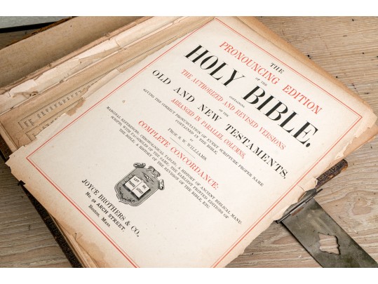 The Pronouncing Edition Of The Holy Bible, Joyce Brothers & Co. Massachusetts, Copyright 1890