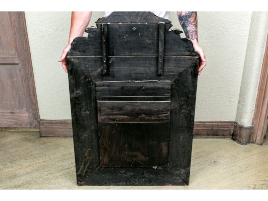 Lavish Dutch Style Brass And Carved Wood Mirror