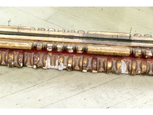 Antique Gilt Gesso And Wood Framed Mirror