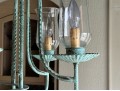 Vintage Six Light Chandelier With Glass Shades