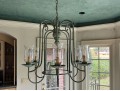 Vintage Six Light Chandelier With Glass Shades