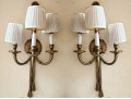 Pair Of French Louis XVI Style Gilt Brass Wall Sconces