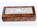 Hazorfim Sterling Silver Inlaid Burled Tea Box