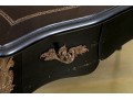 Elegant Louis XV Style Black Lacquered Writing Desk