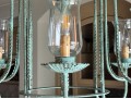 Vintage Six Light Chandelier With Glass Shades