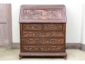 Ornate Carved Chinoiserie Secretary